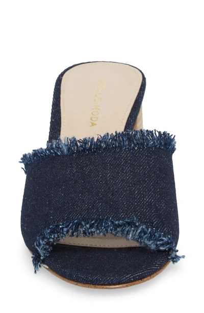 Shop Pelle Moda Rea Block Heel Slide Sandal In Indigo