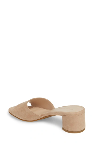 Shop Pelle Moda Rea Block Heel Slide In Sand Suede