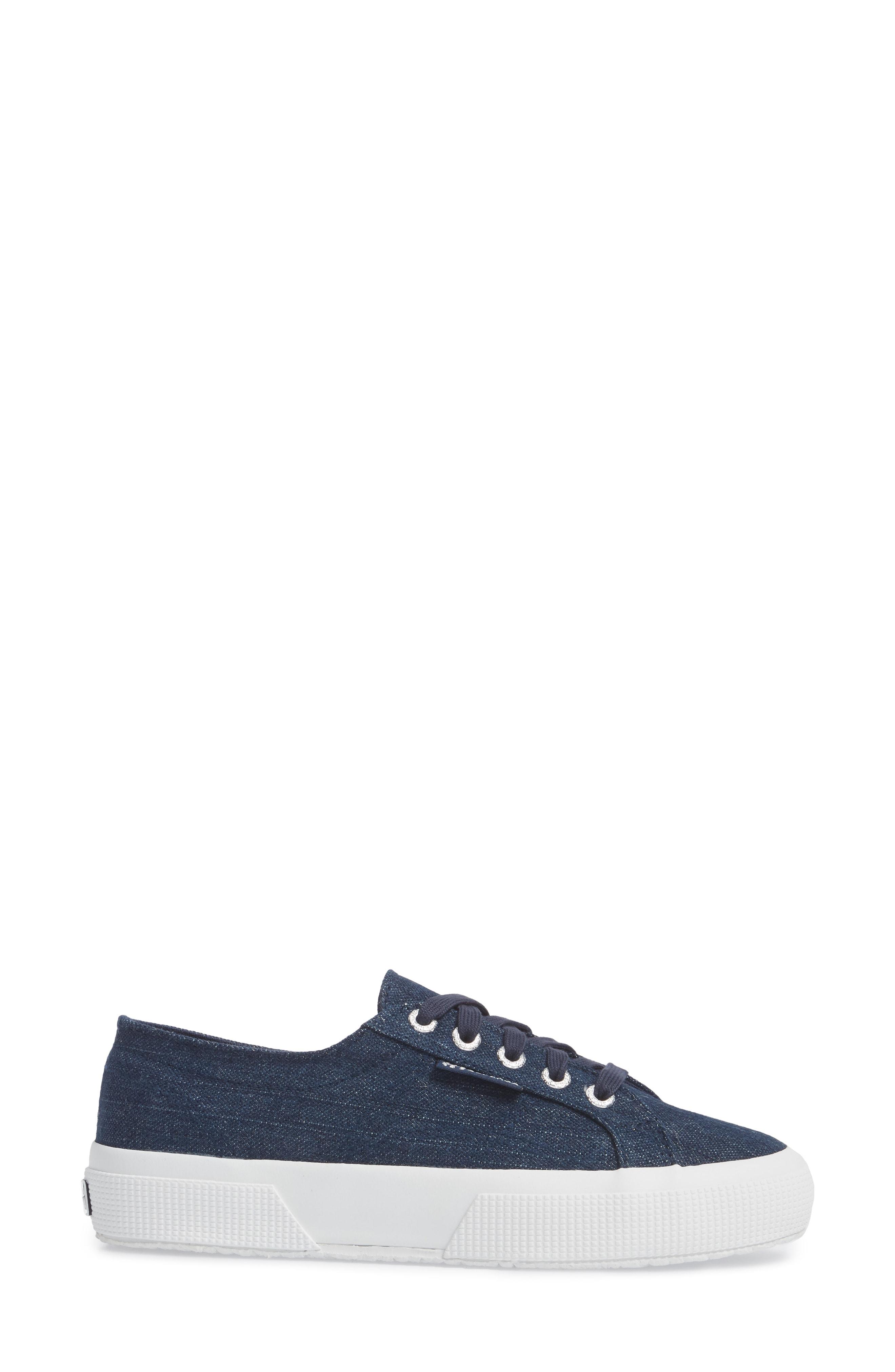 Superga Women's Glitter Denim Lace Up Sneakers In Navy | ModeSens