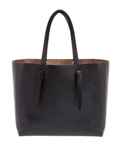 Shop Valextra Soft Leather Tote Bag In Black