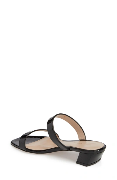 Shop Stuart Weitzman Ava Slide Sandal In Noir Gloss