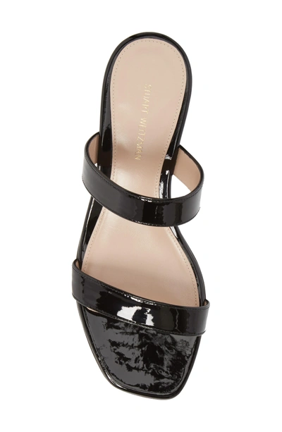 Shop Stuart Weitzman Ava Slide Sandal In Noir Gloss