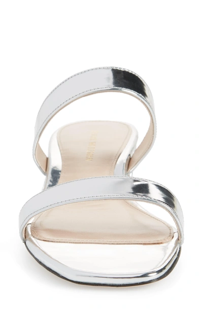 Shop Stuart Weitzman Ava Slide Sandal In Silver Reflector