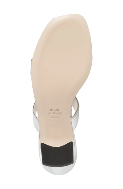Shop Stuart Weitzman Ava Slide Sandal In Silver Reflector