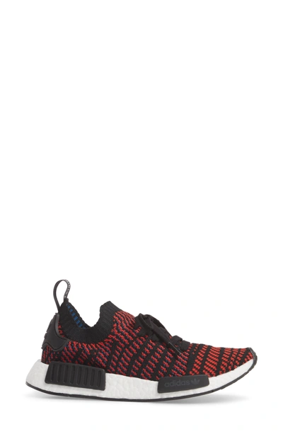 Shop Adidas Originals Nmd R1 Stlt Primeknit Sneaker In Core Black/ Red/ Blue