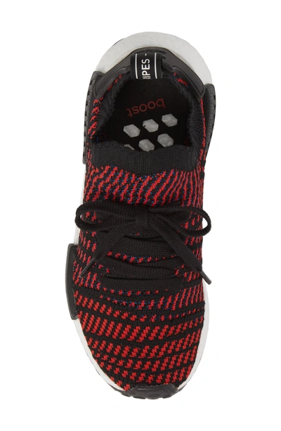 Shop Adidas Originals Nmd R1 Stlt Primeknit Sneaker In Core Black/ Red/ Blue
