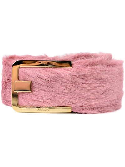 Shop Prada Cavallino Belt In Loto