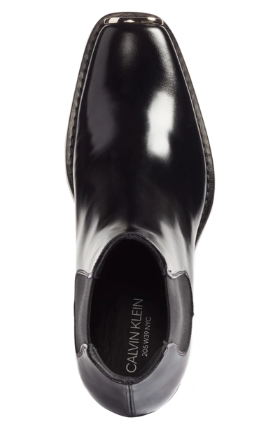 Shop Calvin Klein 205w39nyc Claire Western Chelsea Boot In Black Abrasivato