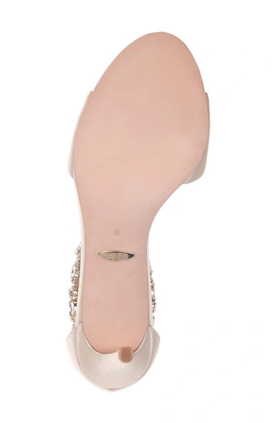 Shop Badgley Mischka Sindy Ankle Strap Sandal In Ivory Satin