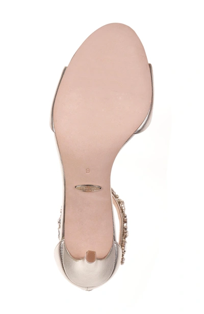 Shop Badgley Mischka Sindy Ankle Strap Sandal In Platino Metallic Leather