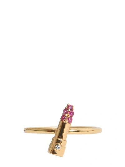 Shop Marc Jacobs Lipstick Ring In Oro