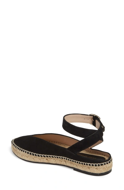 Shop Stuart Weitzman Toga Ankle Wrap Espadrille In Black Seda Suede