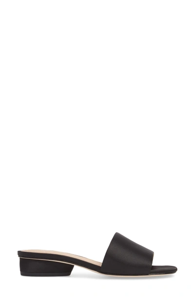 Shop Pour La Victoire Mallory Slide Sandal In Black Satin