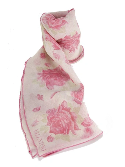 Shop Valentino Floral Scarf In Dc4