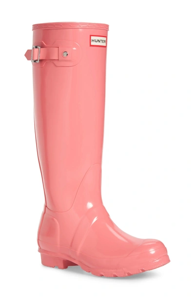 Shop Hunter Original High Gloss Boot In Pink