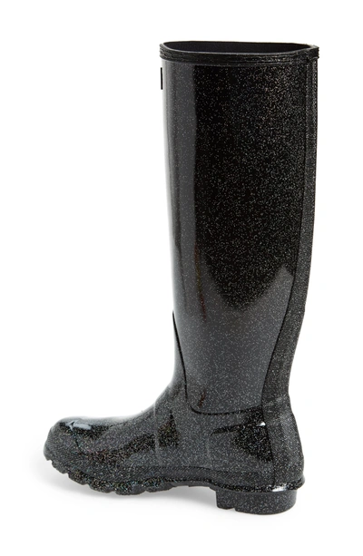 Shop Hunter Original High Gloss Boot In Black Glitter