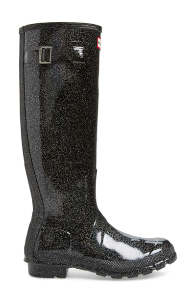 Shop Hunter Original High Gloss Boot In Black Glitter