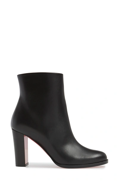 Christian Louboutin, Shoes, Louboutin Adox 85 Black Leather Ankle Heeled Red  Bottom Booties 385