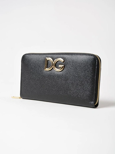 Shop Dolce & Gabbana St. Dauphine Zip Around Wallet In Nero