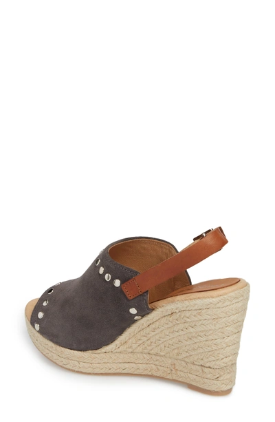 Shop Patricia Green Rockstar Espadrille Wedge Sandal In Charcoal Suede