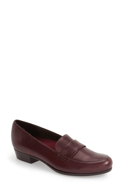 Shop Munro 'kiera' Loafer In Wine Lizard Print Leather