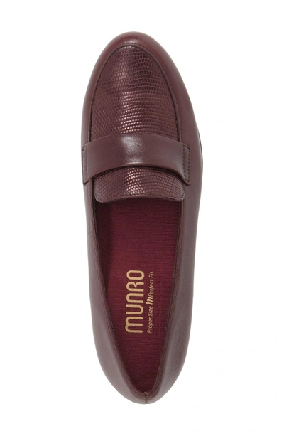 Shop Munro 'kiera' Loafer In Wine Lizard Print Leather