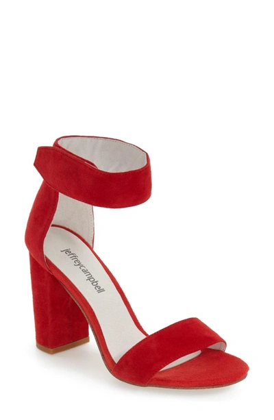 Shop Jeffrey Campbell 'lindsay' Ankle Strap Sandal In Red Suede