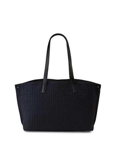 Shop Akris Ai Small Fabric Shoulder Tote Bag In Black