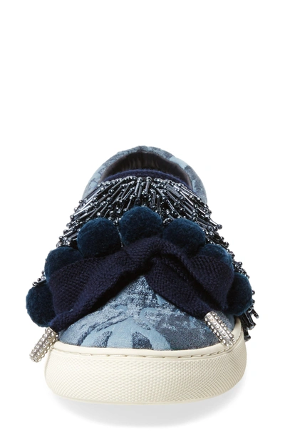 Shop Marc Jacobs Mercer Embellished Slip-on Sneaker In Blue