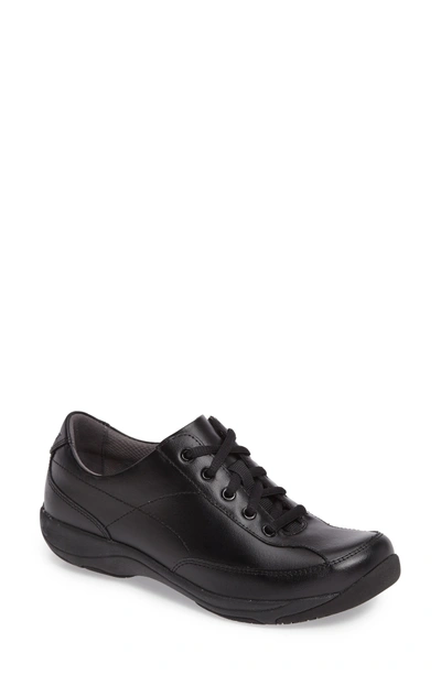 Shop Dansko Emma Lace-up Sneaker In Black Leather