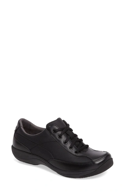 Shop Dansko Emma Lace-up Sneaker In Black Nylon/ Leather
