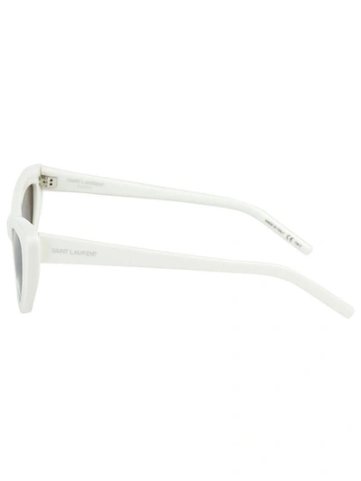 Shop Saint Laurent New Wave 213 Lily Sunglasses In Ivory Grey