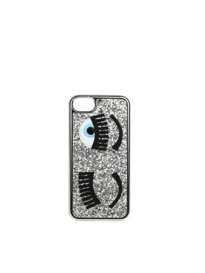 Shop Chiara Ferragni Iphone Cover S6-s7 Flirting In Silver