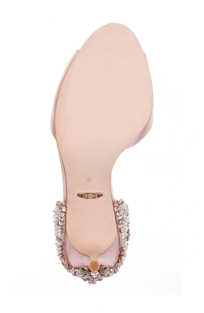 Shop Badgley Mischka Sandie Peep Toe Pump In Blush Satin