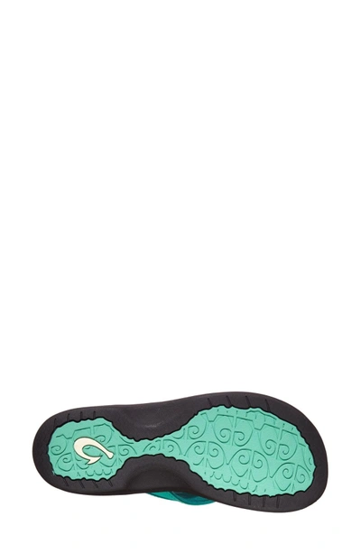 Shop Olukai Ohana Sandal In Mermaid/ Black Faux Leather