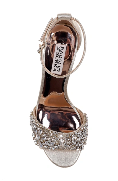 Badgley mischka hines shop embellished block heel sandal