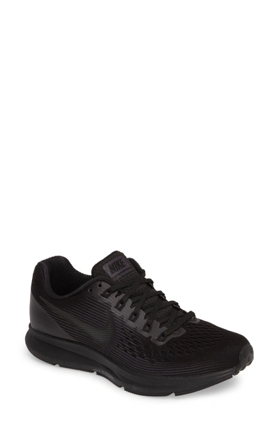 Shop Nike Air Zoom Pegasus 34 Running Shoe In Black/ Dark Grey/ Anthracite