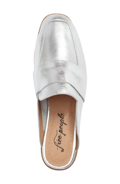Shop Free People At Ease Loafer Mule In Silver Leather