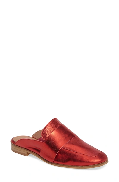 Shop Free People At Ease Loafer Mule In Red Leather
