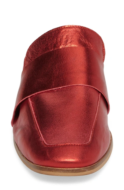 Shop Free People At Ease Loafer Mule In Red Leather