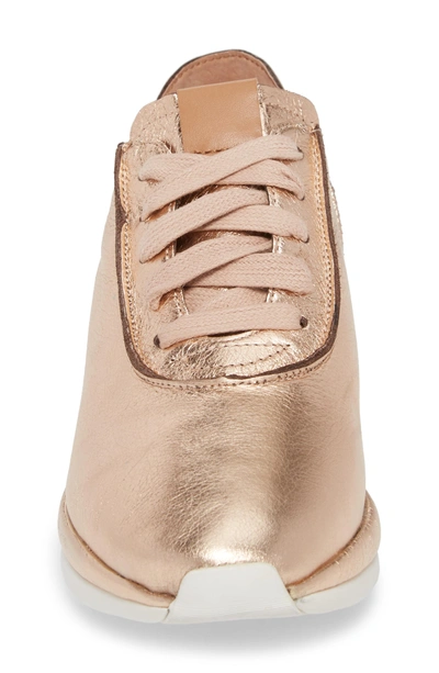 Shop Gentle Souls Raina Sneaker In Rose Gold Metallic Leather
