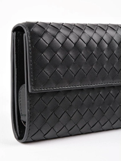 Shop Bottega Veneta Woven Wallet In Black