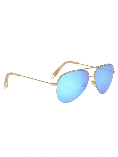 Shop Victoria Beckham Petite Classic Victoria Sunglasses In Light Blue