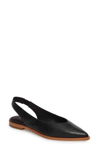 Shop Frye Kenzie Slingback Flat In Black Leather