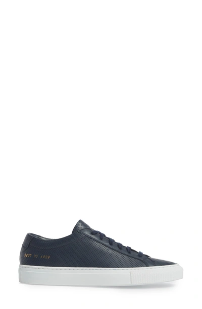 Shop Common Projects Original Achilles Perforated Low Sneaker In Navy