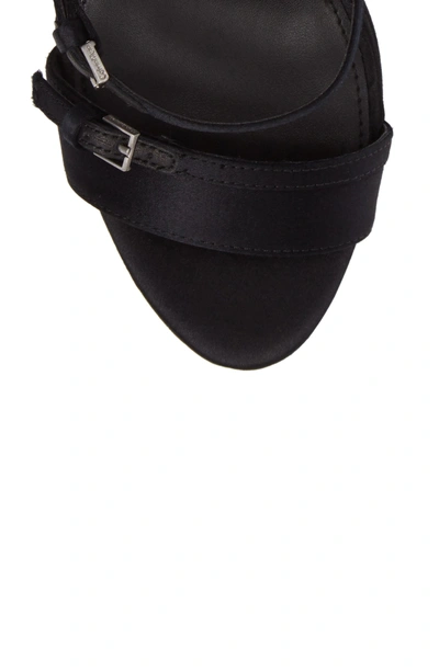 Shop Calvin Klein Shantell Strappy Platform Sandal In Black Satin