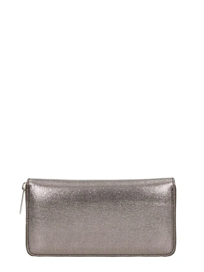 Shop Stella Mccartney Star Patch Zipped Wallet In Silver
