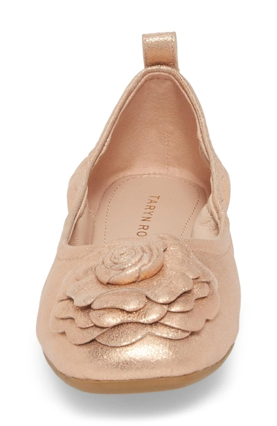 Shop Taryn Rose Rosalyn Ballet Flat In Rose Gold Leather