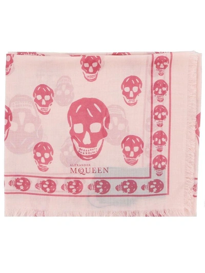 Shop Alexander Mcqueen Skull Foulard In Pink-pink