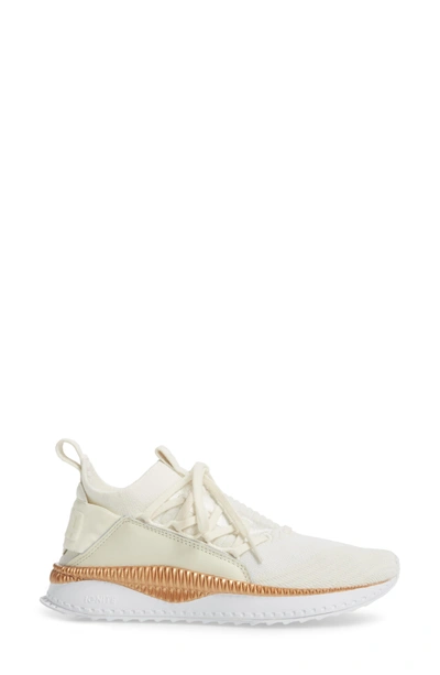 Shop Puma Tsugi Jun Knit Sneaker In White/ White/ Rose Gold
